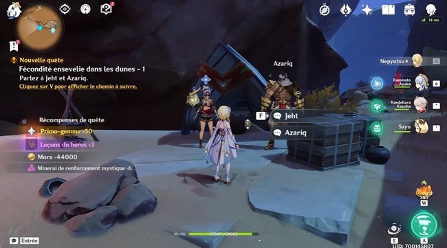 quête Fécondité ensevelie dans les dunes - 1 dans Genshin Impact