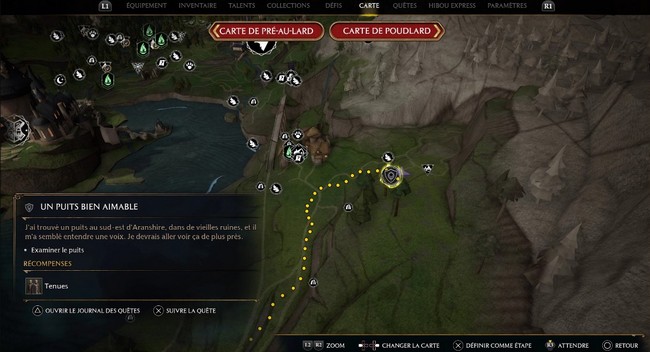 Emplacement Carte Puits magique Hogwarts Legacy