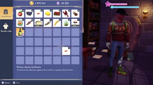 Potion dorée brillante