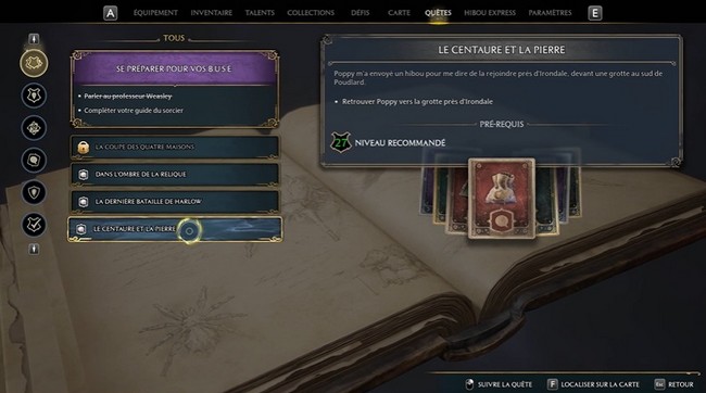 Quête Le Centaure et la Pierre Hogwarts Legacy