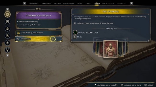 Quête Vol d'Oiseau Hogwarts Legacy