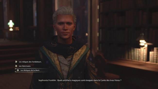 Réponse quiz de Sophronia Franklin Hogwarts Legacy : Quels artéfacts magiques sont évoqués dans le Conte des trois frères