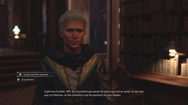 Réponses quiz de Sophronia Franklin Hogwarts Legacy
