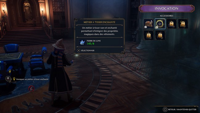 Hogwarts Legacy ajouter un attribut et améliorer un de vos vêtements