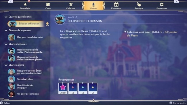 Comment compléter Éclosion et Floraison dans Disney Dreamlight Valley