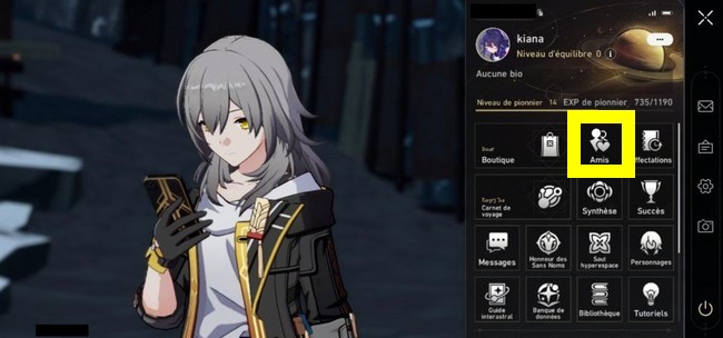 ajouter des amis dans Honkai Star Rail