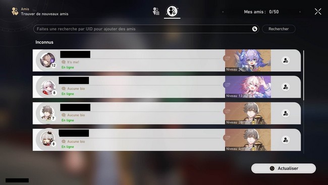 ajouter un ami dans Honkai Star Rail