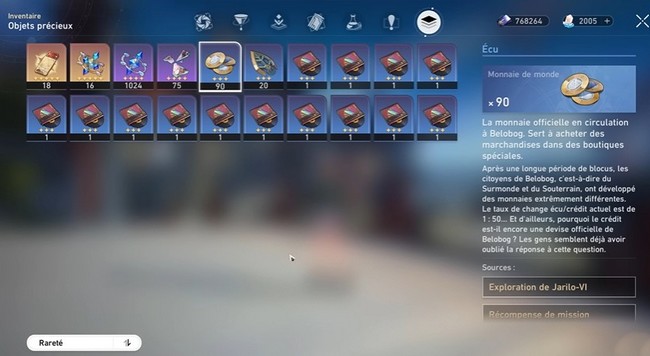 monnaie du monde Honkai Star Rail