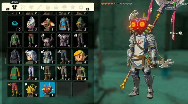 Emplacement Masque de Majora Zelda Tears of the Kingdom