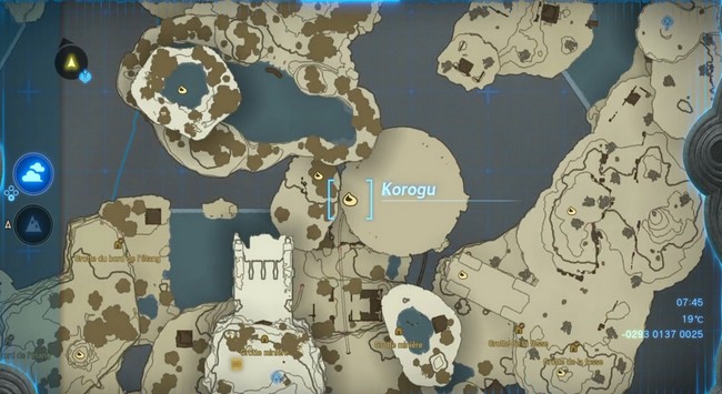 Emplacement Noix Korogu de l'île céleste du Prélude n°6