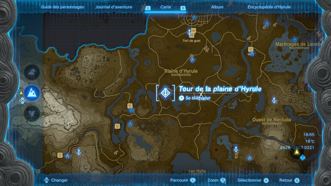 Emplacement Tour de la plaine d'Hyrule