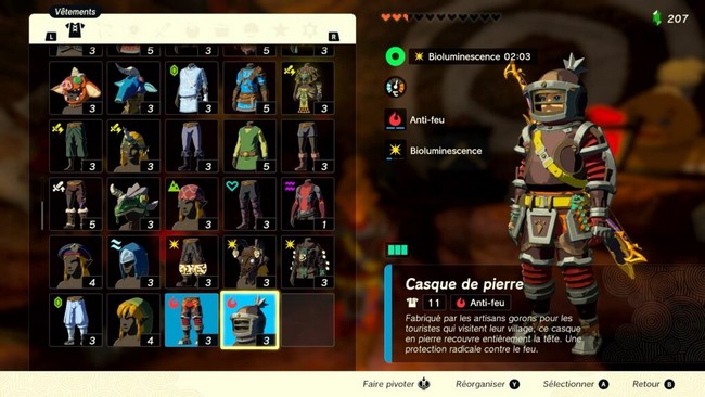 Emplacement casque de pierre Zelda Tears of the Kingdom