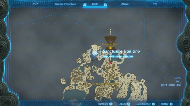 Emplacement du Sanctuaire Uqo Uho-Zelda Tears of the Kingdom