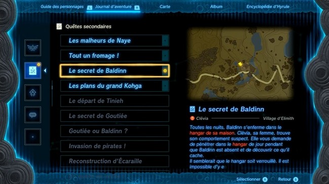 Le secret de Baldinn Zelda Tears of the Kingdom