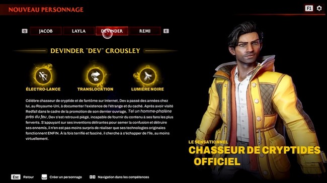 Red Fall personnage Devinder