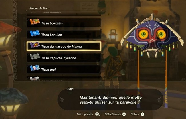 changer le motif de Votre Paravoile Zelda Tears of the Kingdom