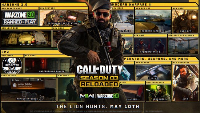 date de sortie Saison 3 Rechargée de Warzone 2