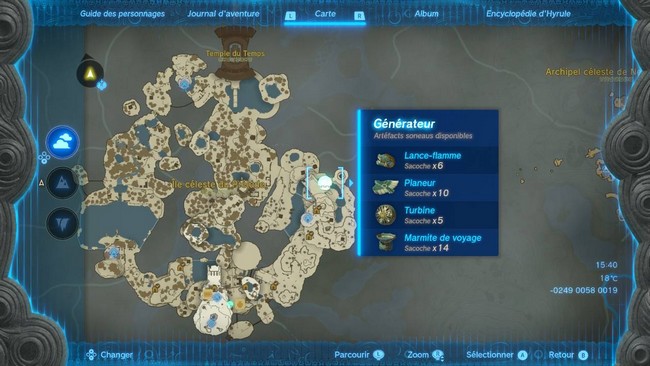 Emplacements G n rateurs D artefacts Soneaus Dans Zelda Tears Of The 