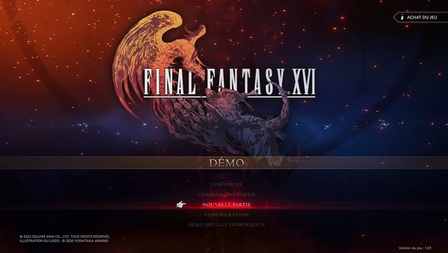Fichier de sauvegarde de la démo de Final Fantasy XVI qui ne s'affiche pas