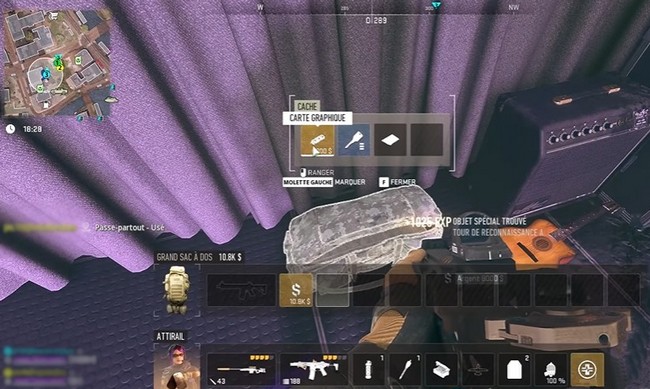 Carte graphique dans le Sac sur la scène DMZ