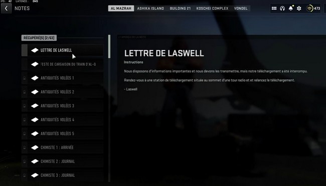 lettre de Laswell-DMZ-saison 4-guide-2