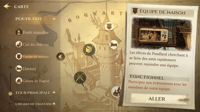 créer une équipe de Maison dans Harry Potter La Magie Émerge