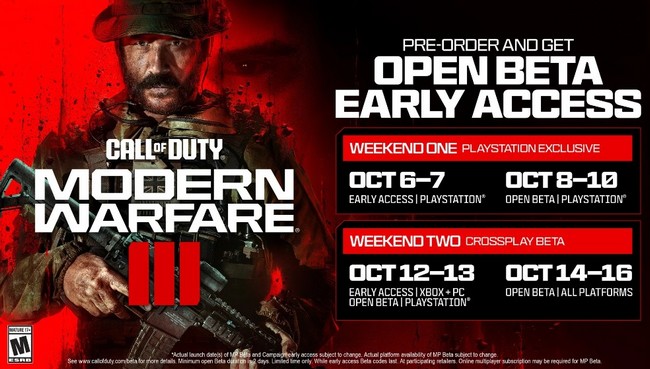 Date de sortie Call of Duty Modern Warfare 3 Beta