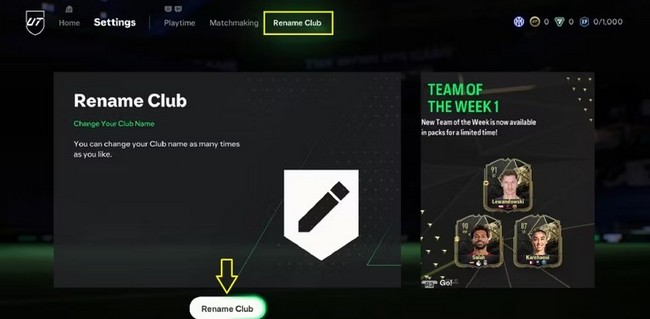 Comment changer le nom de votre club dans EA FC 24
