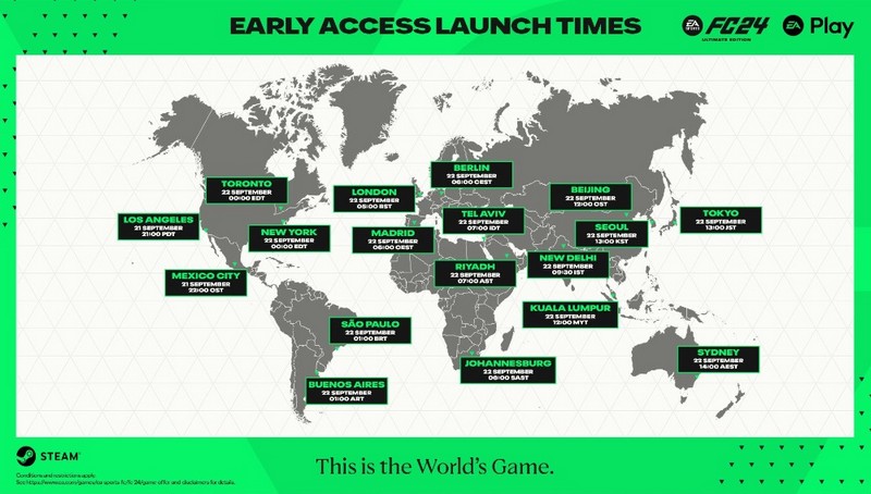 heure de sortie pour l'accès anticipé de EA Sports FC 24