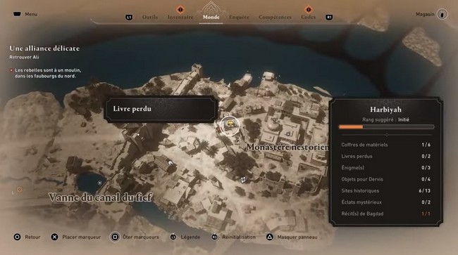 Emplacement Livre perdu Harbiyah Assassin's Creed Mirage