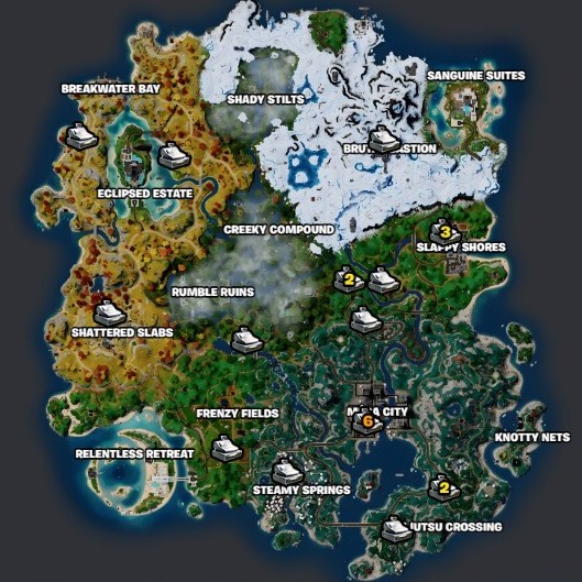 Emplacements caisses enregistreuses dans le chapitre 4 de la saison 4