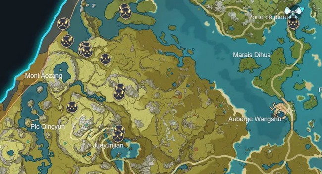 créatures sauvages sans jambes qui ne sont pas animaux aquatiques à Liyue