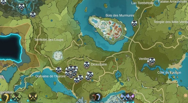 créatures sauvages sans jambes qui ne sont pas animaux aquatiques à Mondstadt