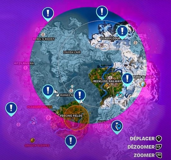 Emplacement des coins de pêche dans Fortnite Chapitre 5 de la Saison 1