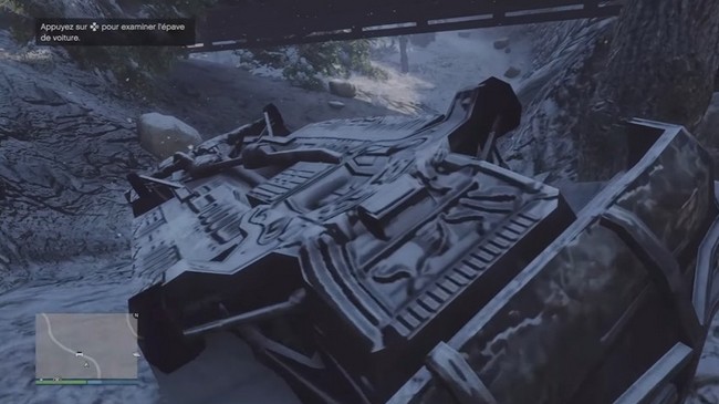 Emplacement indice 5 : Épave de voiture