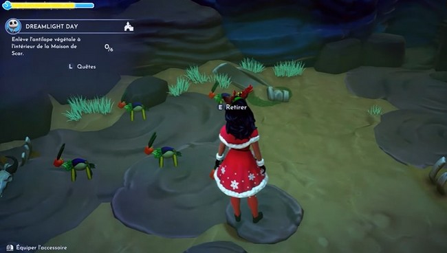 enlever l'antilope végétale à l'intérieur de la maison de Scar dans Disney Dreamlight Valley