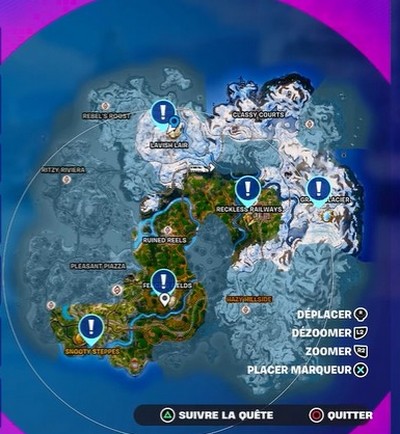 Emplacements des Établis de Modification dans Fortnite Chapitre 5, Saison 1