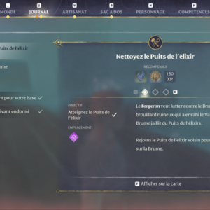 Quête Nettoyez le Puits de l'élixir Enshrouded