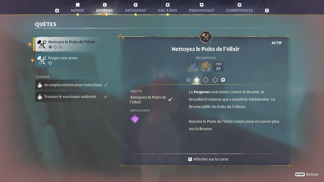 Quête Nettoyez le Puits de l'élixir Enshrouded