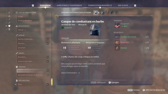 casque de combattant en herbe Enshrouded