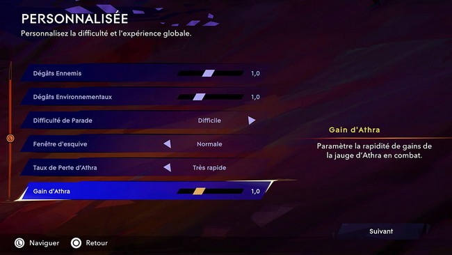 difficulté personnalisée Prince of Persia The Lost Crown