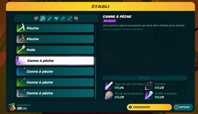 Canne à pêche épique lego fortnite