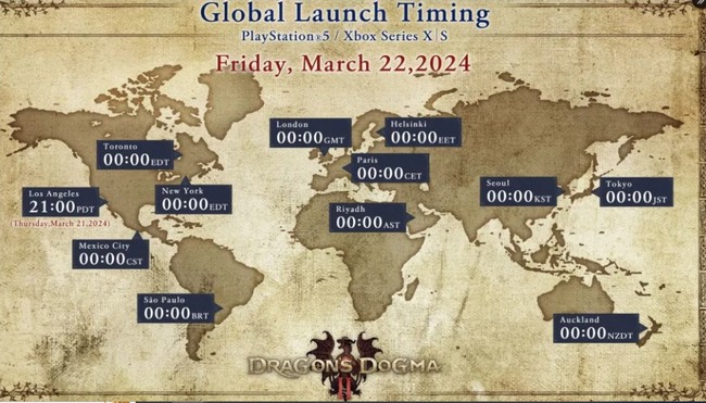 Heure de sortie Dragon’s Dogma 2 ps5 xbox
