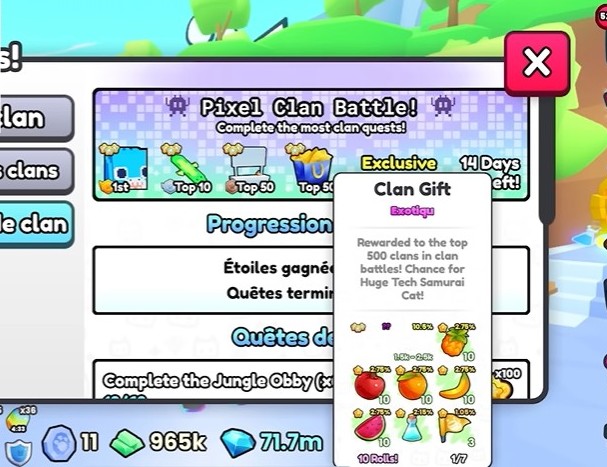 Batailles de clans Pet Simulator 99