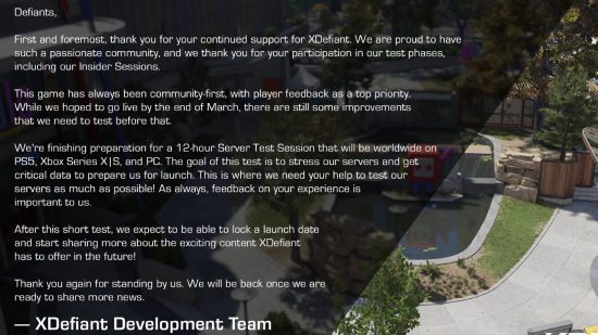 Date de sortie de XDefiant