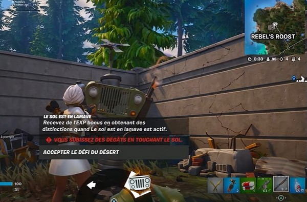 Accepter un Défi du Déser fortnite Chapitre 5 Saison 3