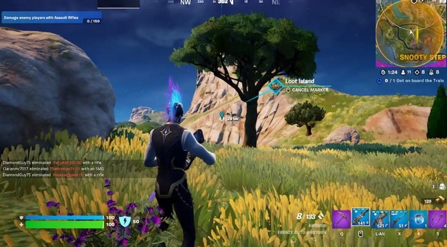 Emplacement de l'île du Butin dans Fortnite