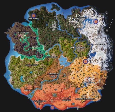 Emplacements des balises du Désert dans Fortnite Chapitre 5 Saison 3