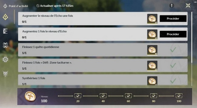 Faire les Points d'activité