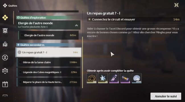 Un repas gratuit (1) dans Wuthering Waves